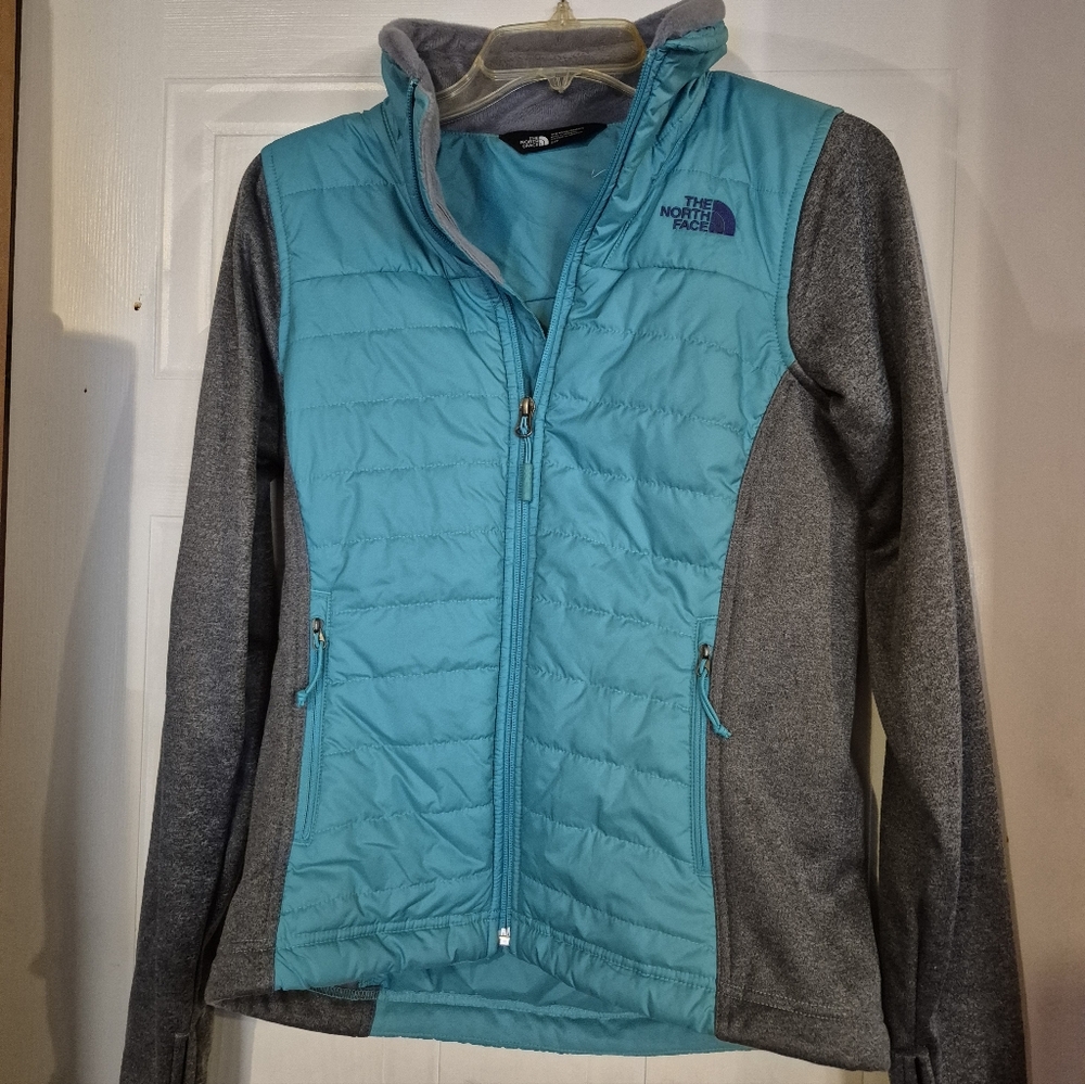 The North Face Teal and Gray Full-Zip Jacket